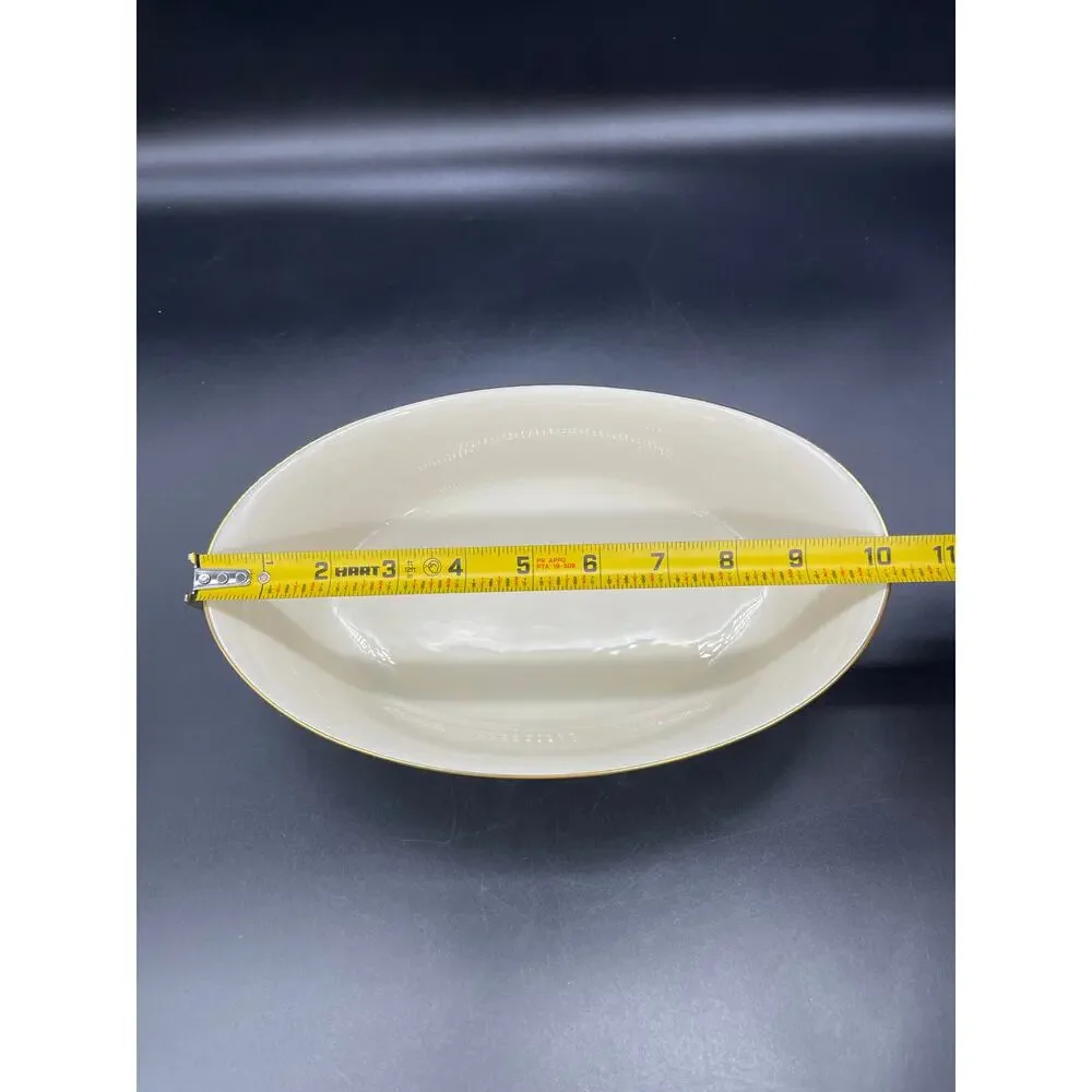 Lenox China Eternal Cream with Gold Trim Oval Serving Bowl 10